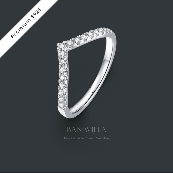 0.33ctw Moissanite Curved Half Eternity Band in 18k Gold Plated S925 - Picture 7 of 7